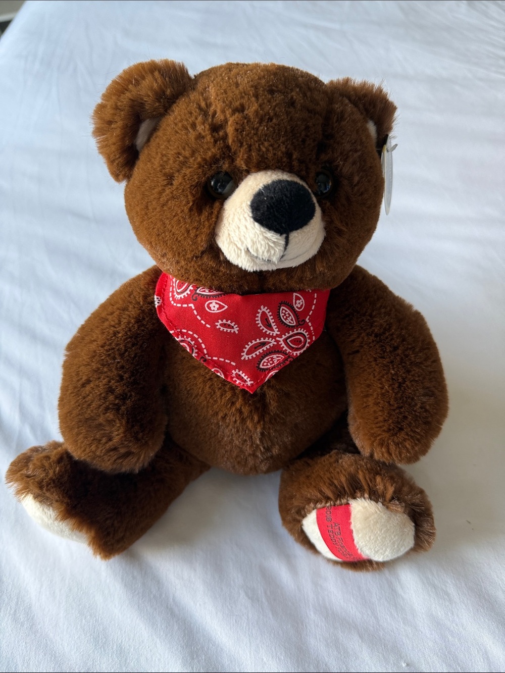 Build-A-Bear Brown Teddy Bear with Red Bandana